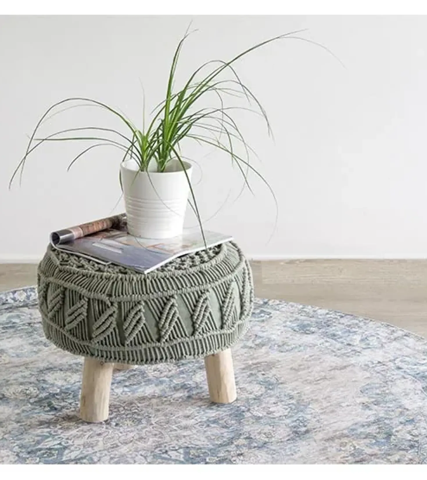 Parandis vloerkleed vintage rond blauw