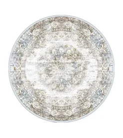 Parandis vloerkleed vintage rond taupe