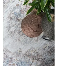Parandis vloerkleed vintage rond taupe