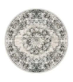 Parandis vloerkleed vintage rond Antraciet