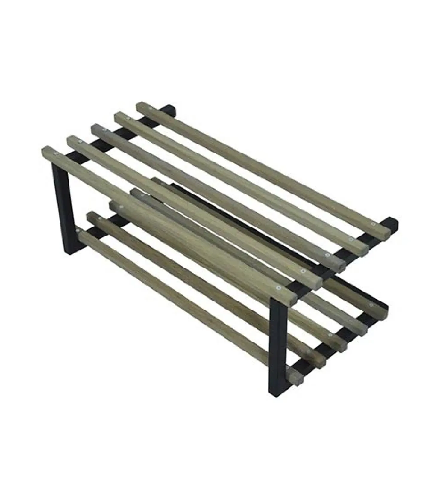 Parker industrieel schoenenrek zwart / hout