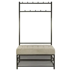 Patrick Garderobebank 11 haken brons 100cm