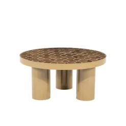 Patterna Salontafel rond keramiek Bruin 71cm