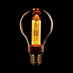 Peervormig kooldraad Ledlamp 2.3w/7w E27 240v 1800k dimbaar 65L amber/goud