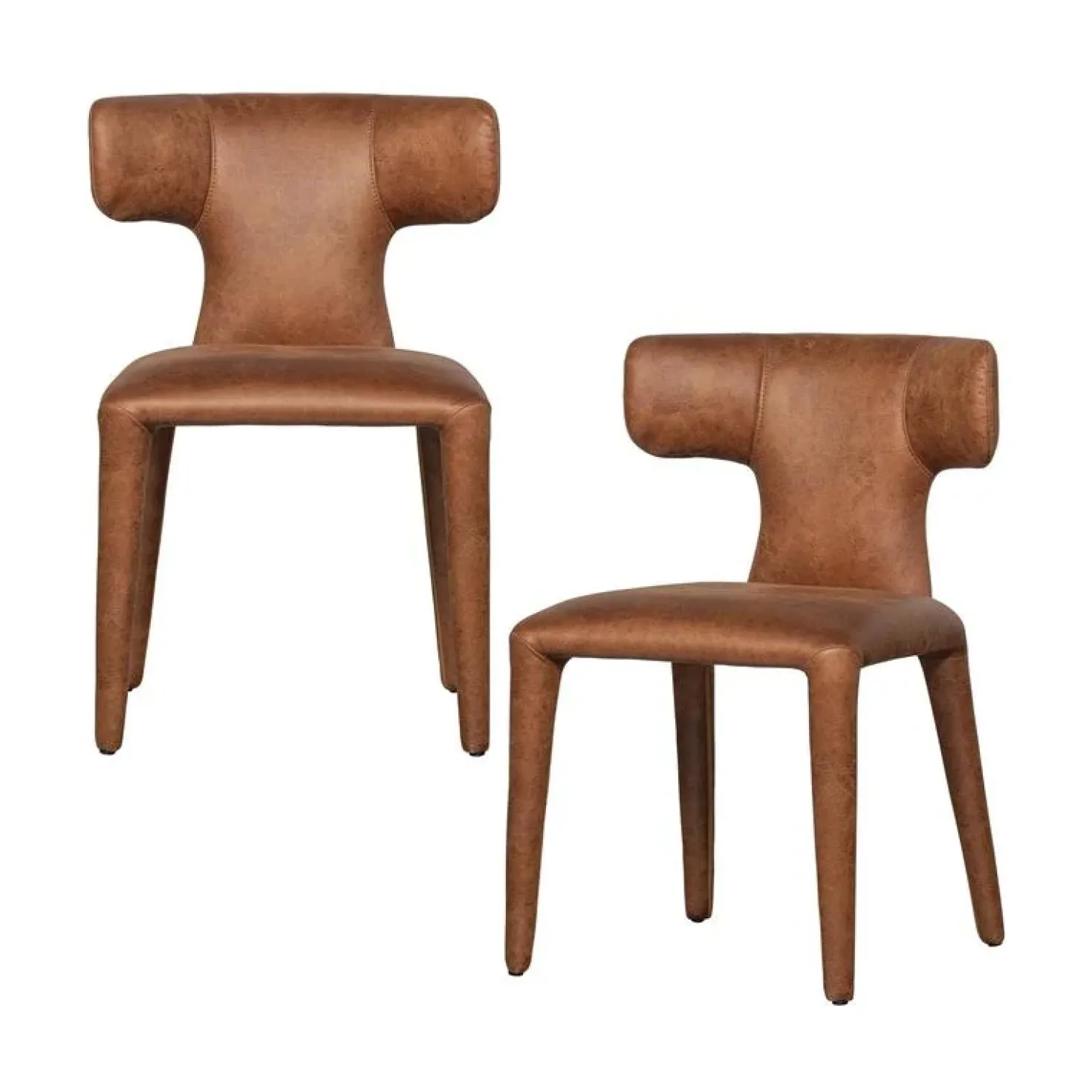 Permit Eetkamerstoel Leerlook Cognac
