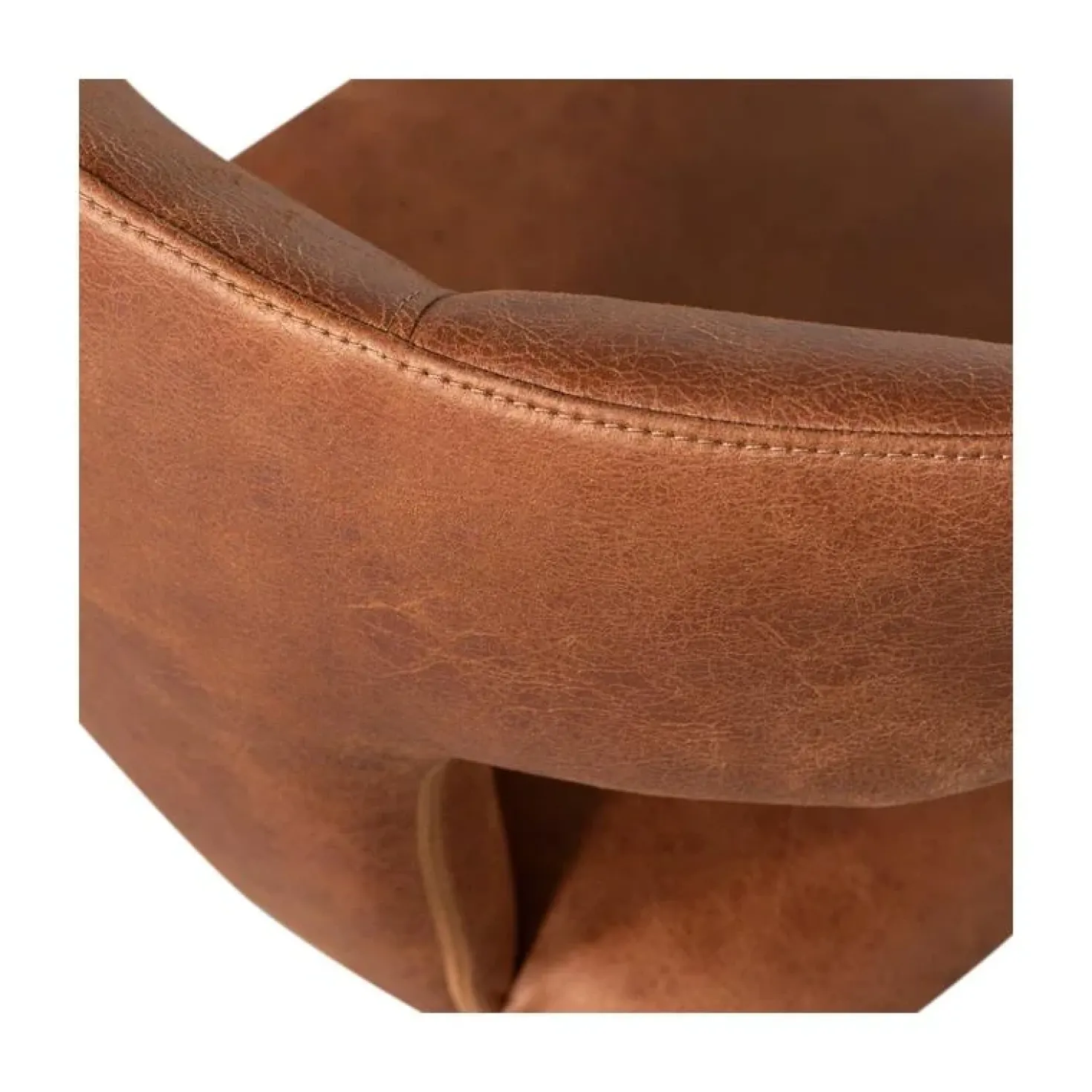 Permit Eetkamerstoel Leerlook Cognac