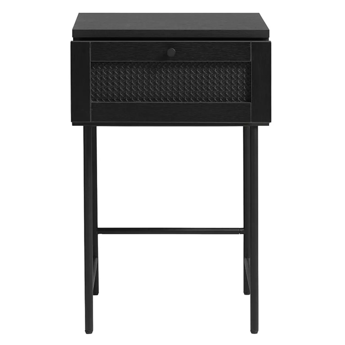 Pernille bijzettafel zwart melamine rotan 45cm