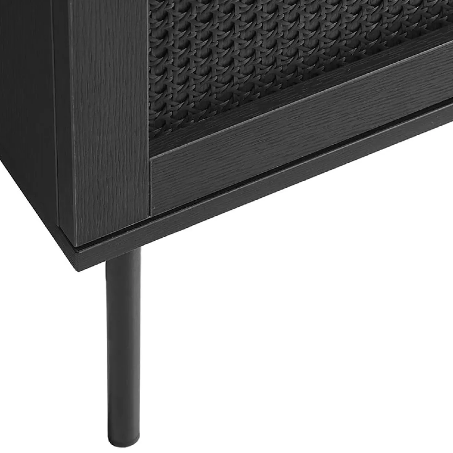 Pernille salontafel zwart melamine rotan 110cm