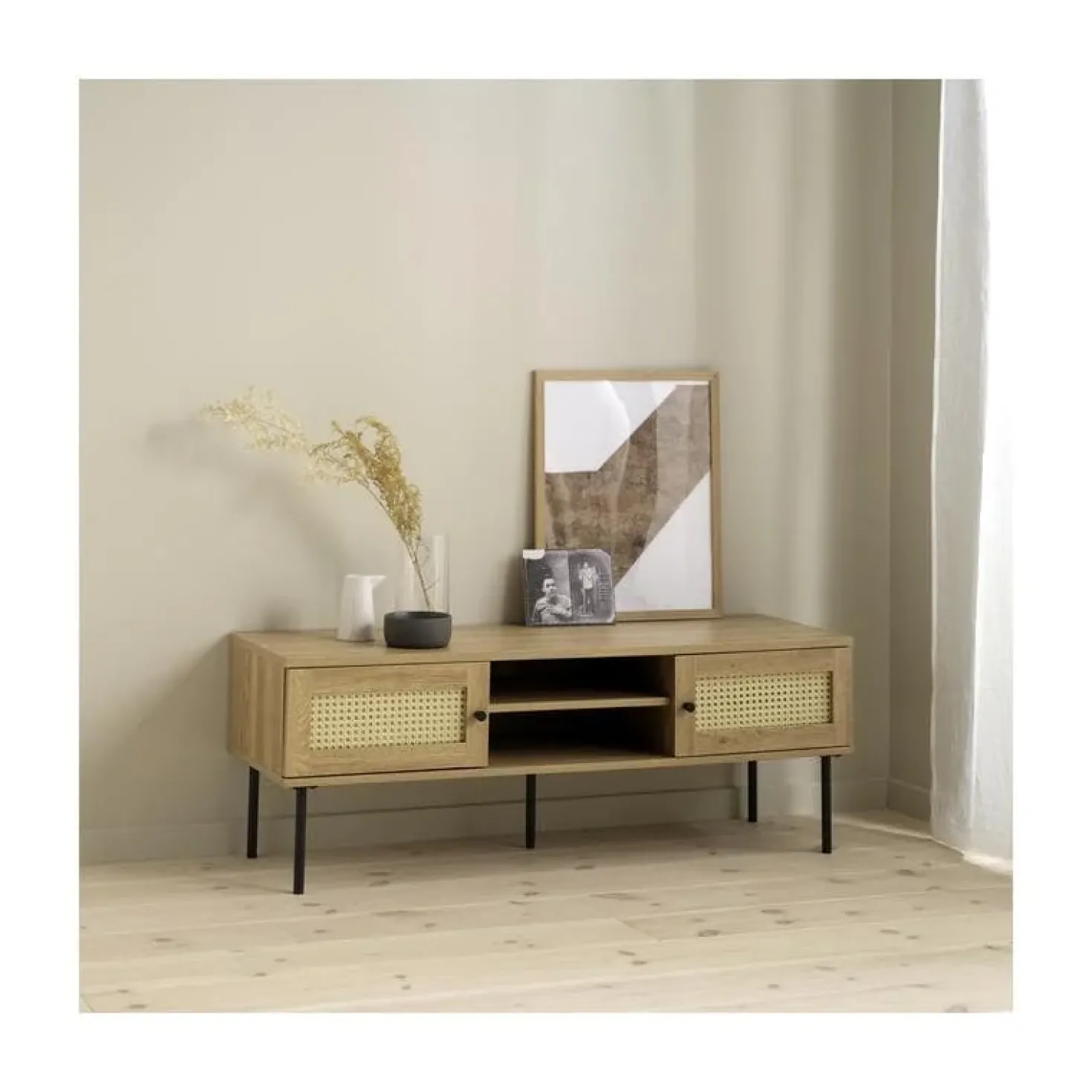 Pernille Tv meubel Naturel rotan 120cm