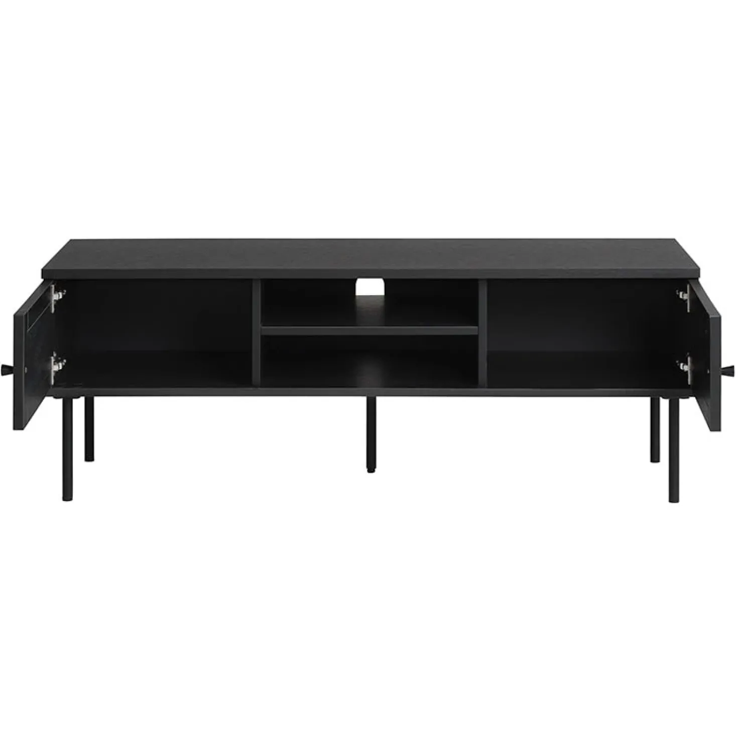 Pernille TV meubel zwart melamine rotan 120cm