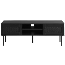 Pernille TV meubel zwart melamine rotan 120cm