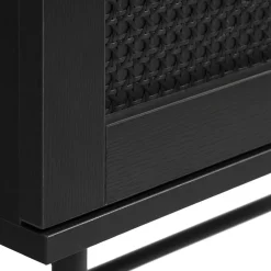 Pernille wandkast zwart melamine rotan 80cm