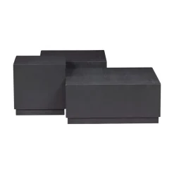 Pim Bijzettafels Hout Zwart Set Van 3