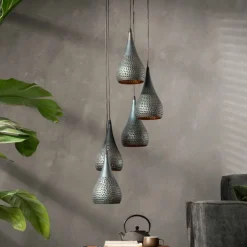 Pinch Hanglamp 5-lichts getrapt Zwart bruin