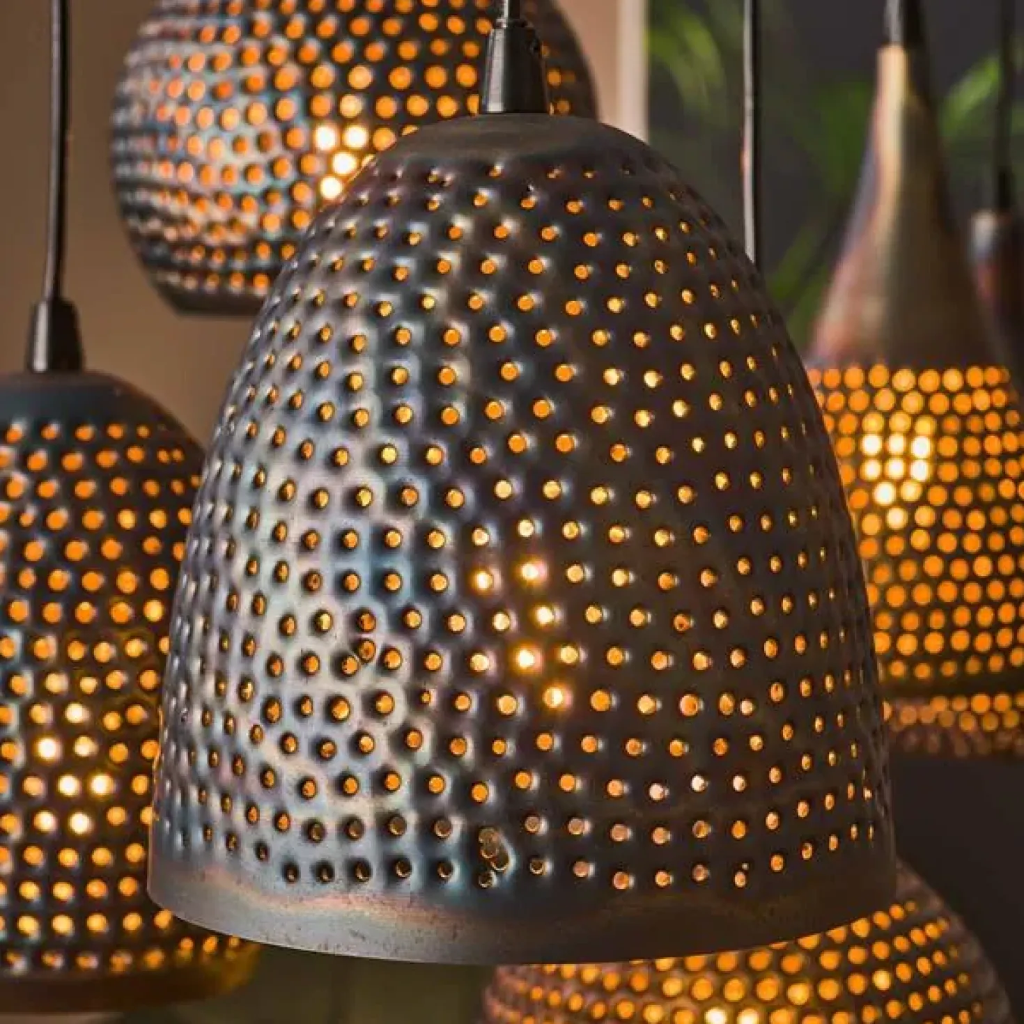 Pinch Hanglamp 7-lichts Zwart bruin