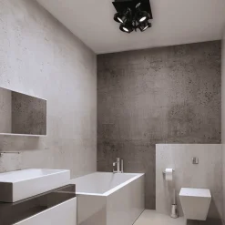 Plafondspot Quatro 4-lichts Zwart