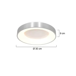Plafonniere Ringlede zilver small 30cm