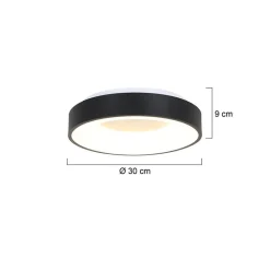 Plafonniere Ringlede zwart small 30cm