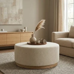 Poef Avah large beige 80cm