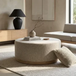 Poef Avah large taupe 80cm