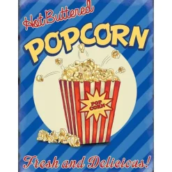 Popcorn - metalen bord
