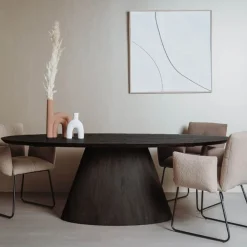 Premana Eetkamertafel ovaal Zwart 260 cm