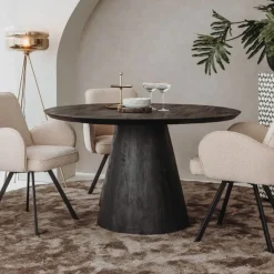 Premana Eetkamertafel rond Zwart 130 cm