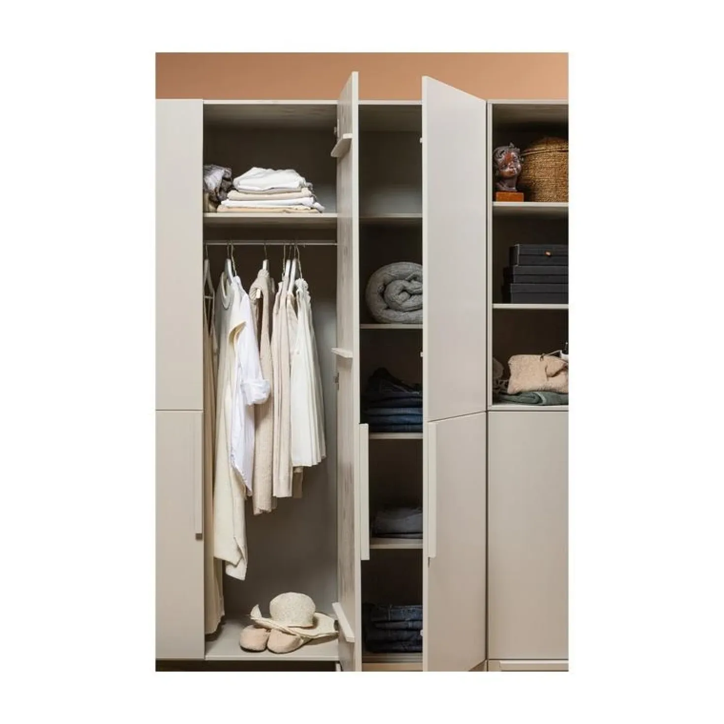 Pure 3-Deurs Kledingkast Splitdeur Dennenhout Dust 95cm