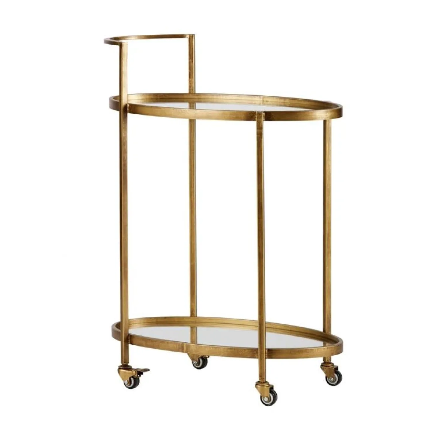 Push Trolley Metaal Antique Brass 67cm