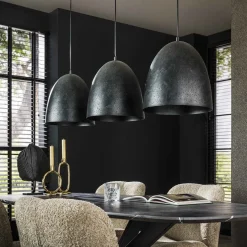 Quinn 3-lichts Hanglamp geperforeerd Charcoal