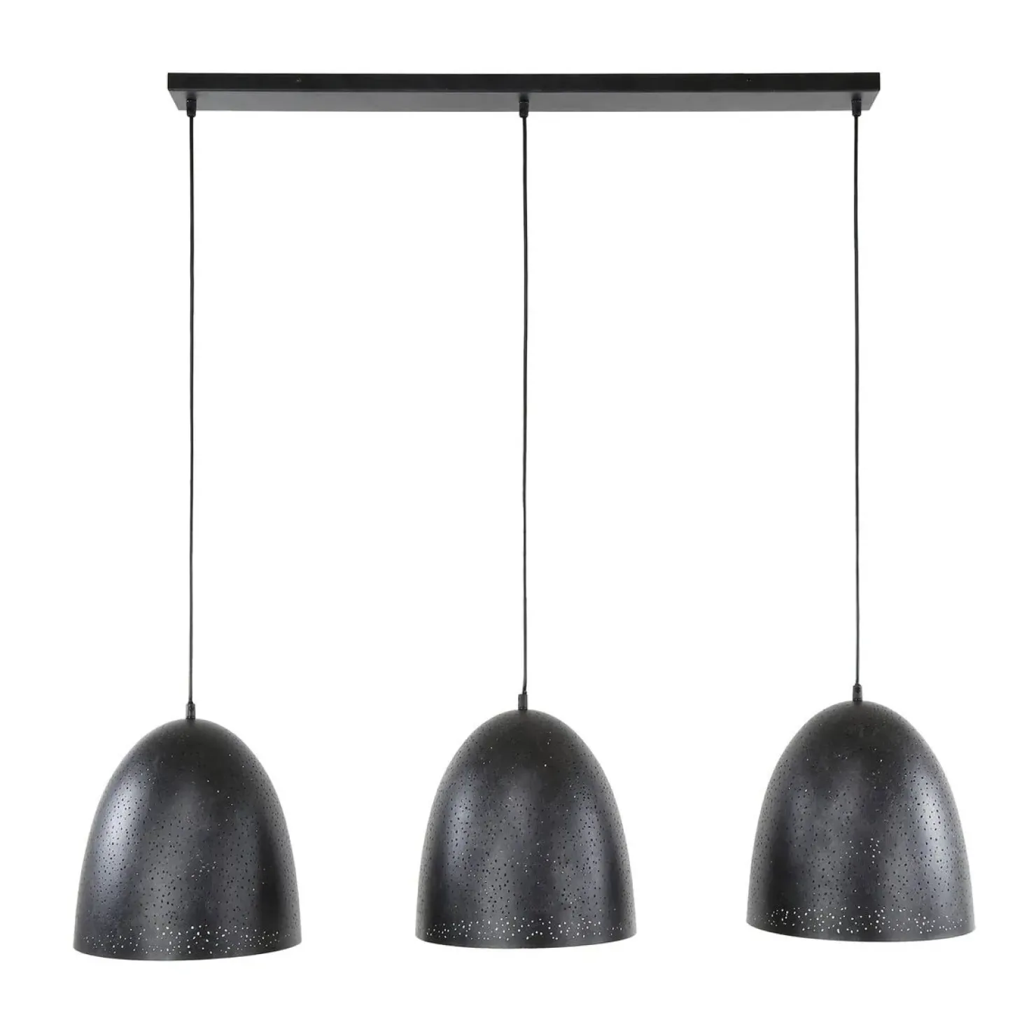 Quinn 3-lichts Hanglamp geperforeerd Charcoal