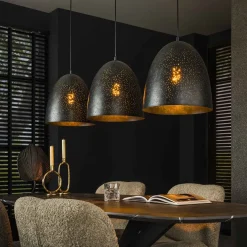 Quinn 3-lichts Hanglamp geperforeerd Charcoal