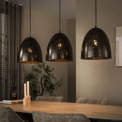 Quinn 3-lichts Hanglamp Geperforeerd Bruin