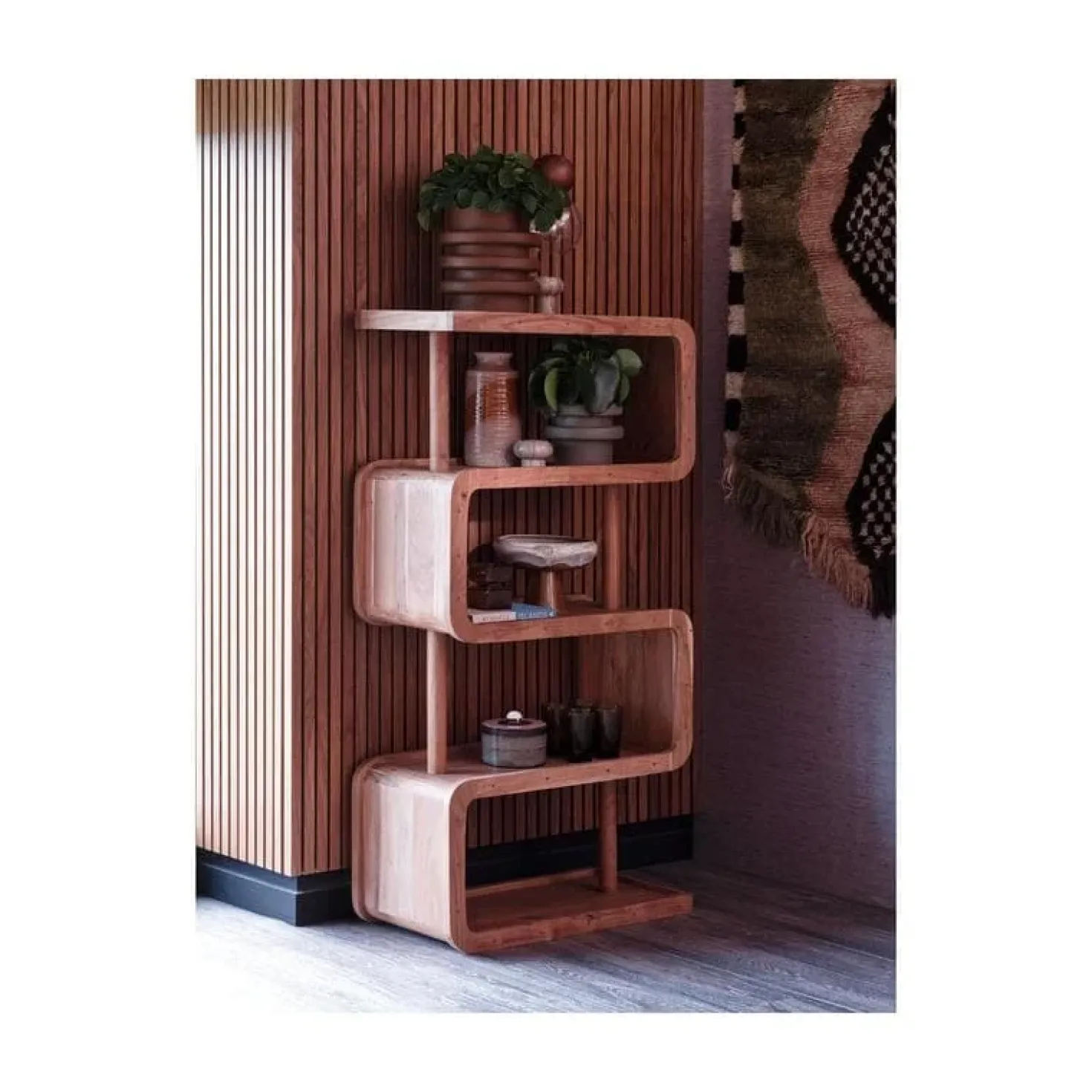 Rattle Open Kast Hout Naturel 82cm