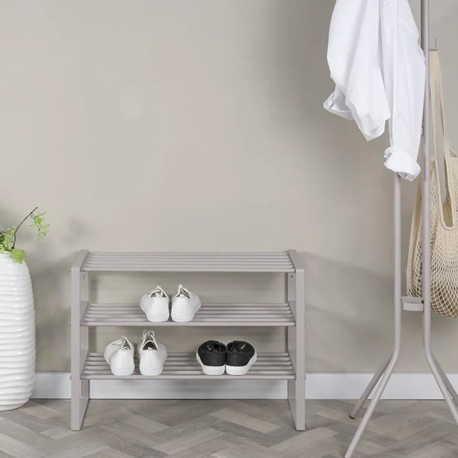 REEF industrieel dubbele schoenenrek Taupe