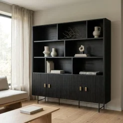 Remi open Vakkenkast XL Zwart 200cm