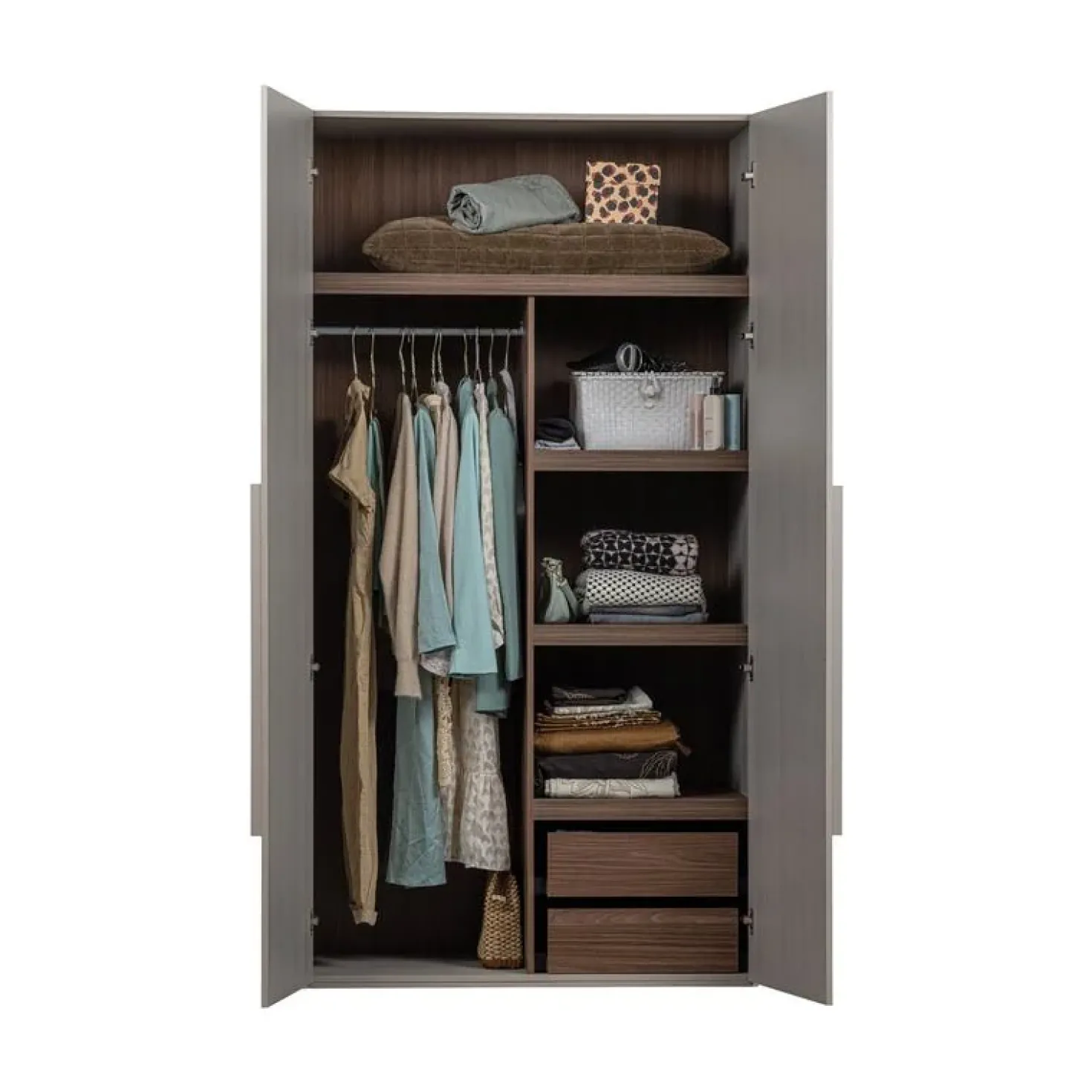 Rens 2-Deurs Kledingkast Pebble Grey 110cm