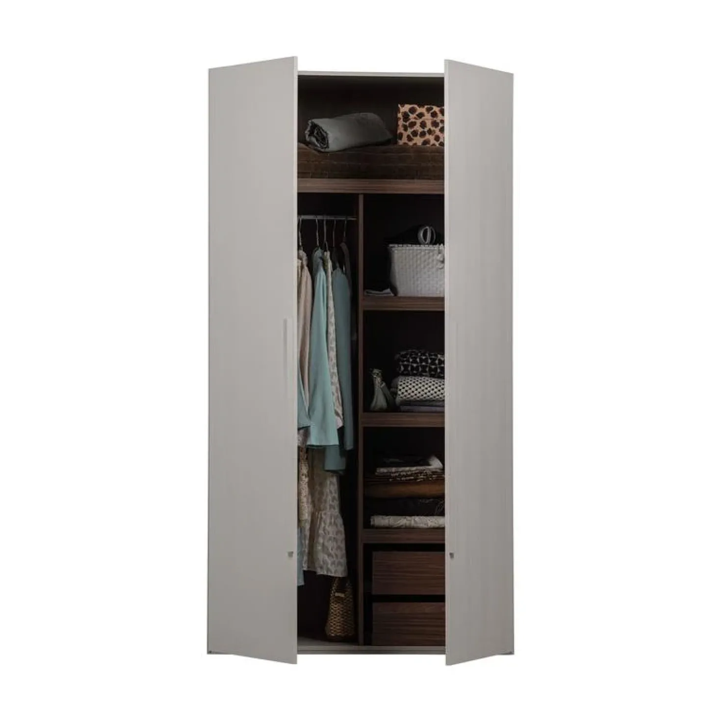 Rens 2-Deurs Kledingkast Pebble Grey 110cm