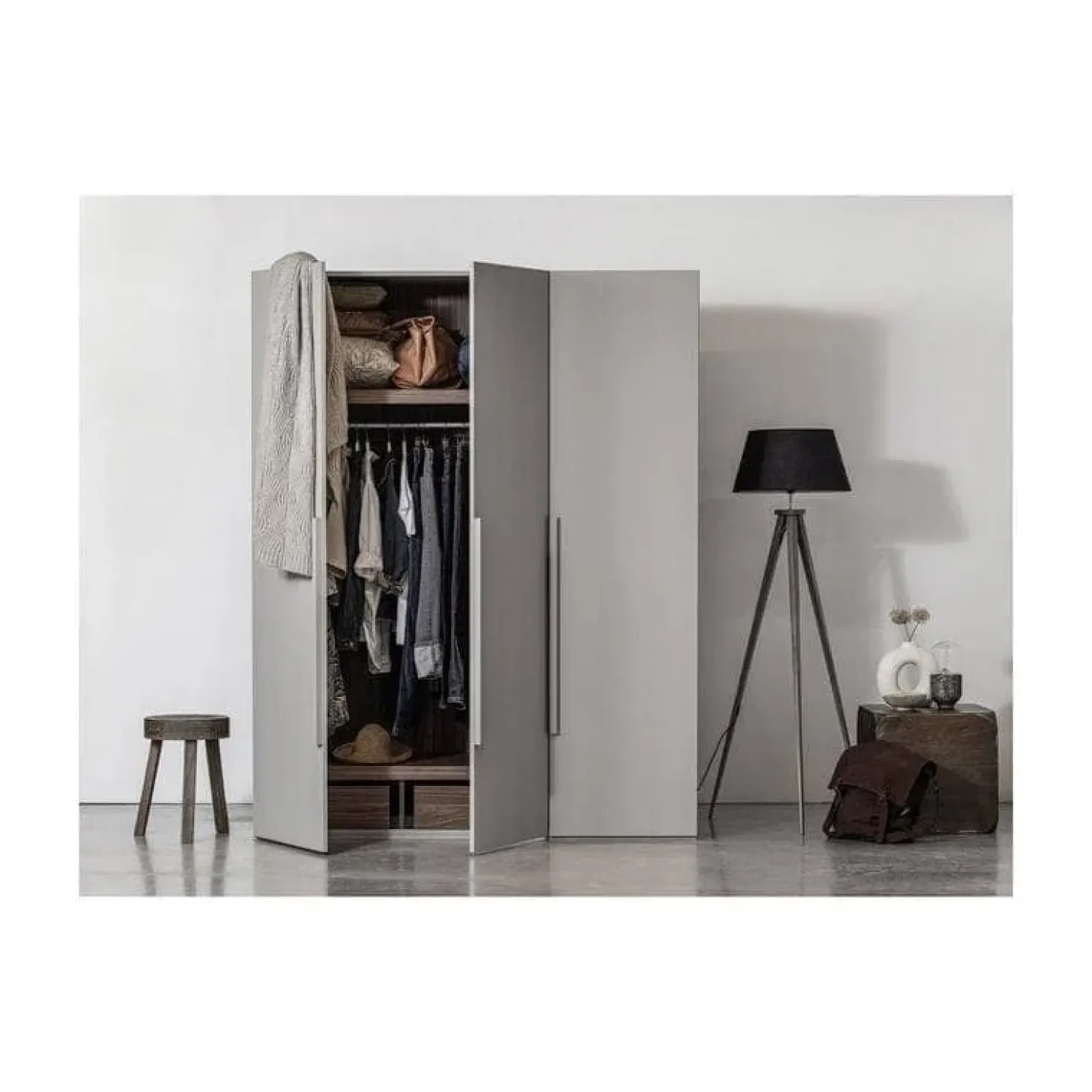 Rens 3-Deurs Kledingkast Pebble Grey 165cm