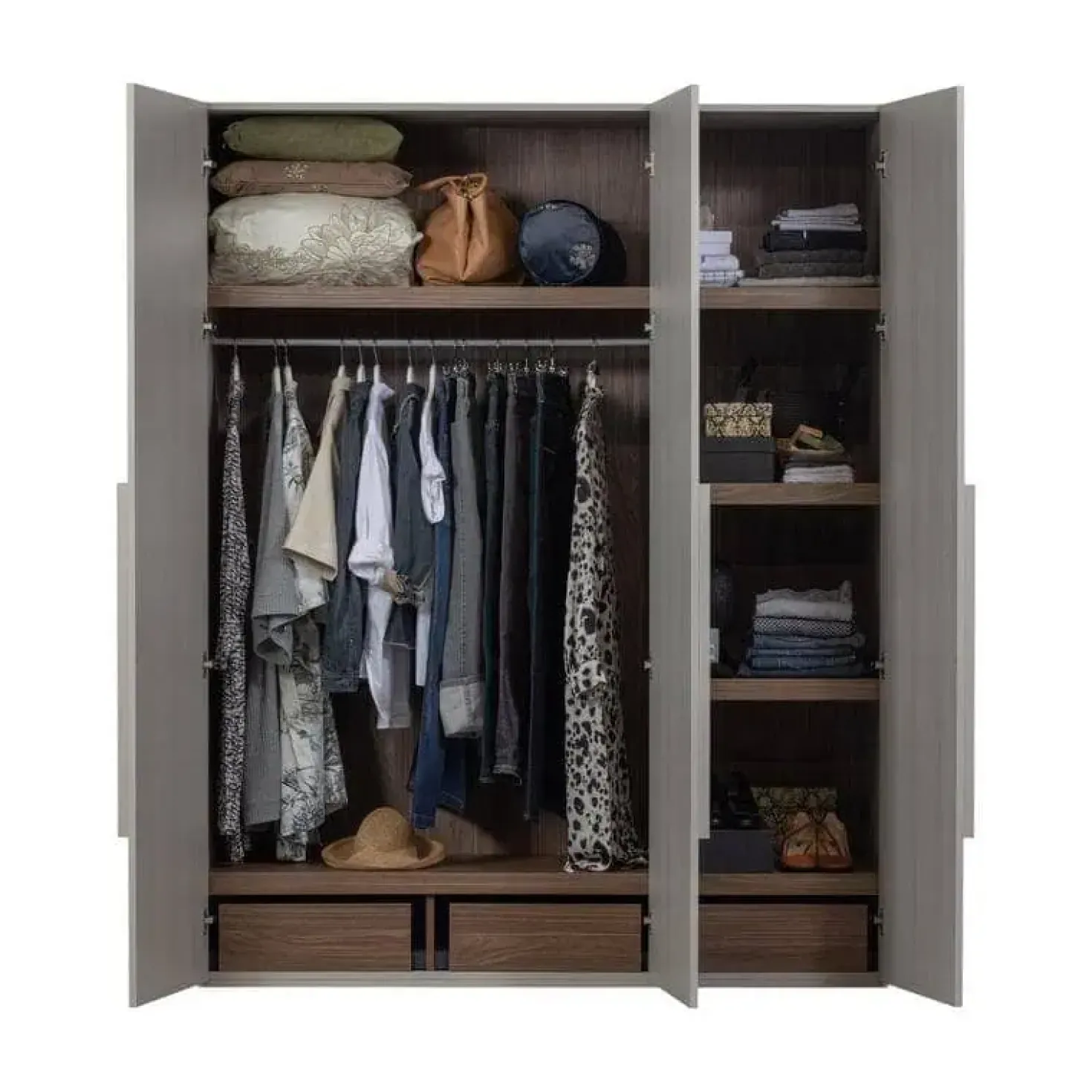Rens 3-Deurs Kledingkast Pebble Grey 165cm