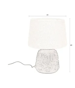 Renzo 1-lichts Tafellamp Wit 31cm