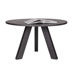 Rhonda Eettafel rond Eiken Blacknight 129cm