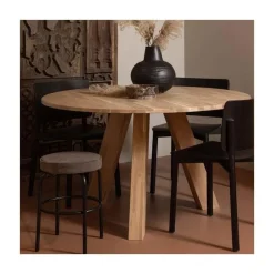 Rhonda Eettafel rond Eiken Naturel 129cm