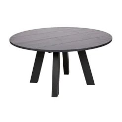 Rhonda XL Eettafel rond Eiken Blacknight 150cm