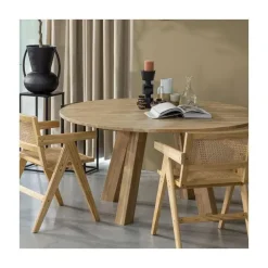 Rhonda XL Eettafel rond Eiken Naturel 150cm