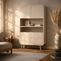 Rianne Wandkast hoog Beige mangohout 100cm