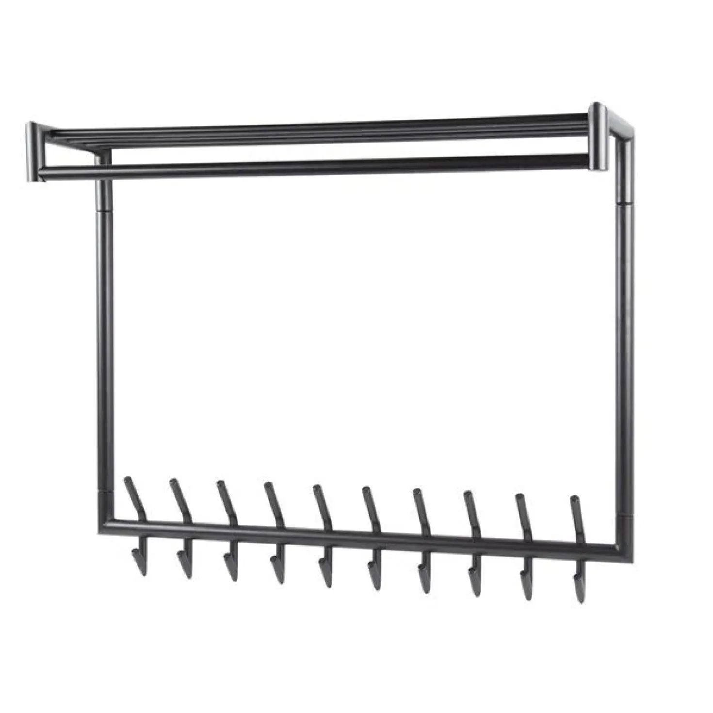 Rick Kapstok 20 haaks hoog Antraciet metaal 100cm