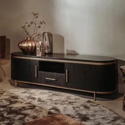 Rivello TV meubel 2 deurs 1 lade zwart 180cm