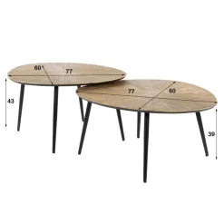Rivo Salontafel set van 2 Organisch Brons