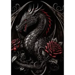 Rode Draak - metalen bord